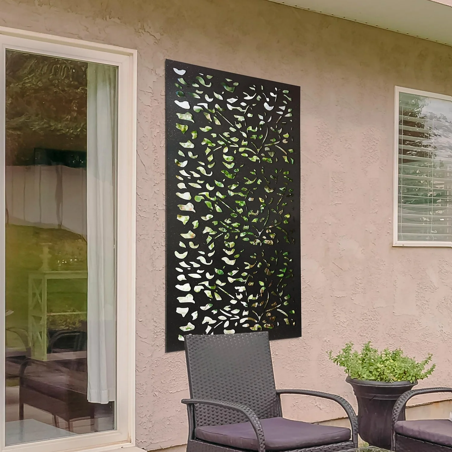 Amarelle Large Metal Leaf Design Decorative Garden Screen Mirror - 120x60cm 1 Amarelle Large Metal Leaf Design Decorative Garden Screen Mirror - 120x60cm