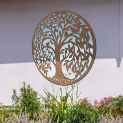 MirrorOutlet Swirl Tree Round Garden Mirror - 100cm 5 MirrorOutlet Swirl Tree Round Garden Mirror - 100cm -Garden & Outdoor Store 13950587 1874987139291019