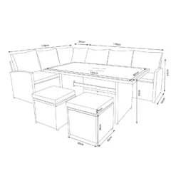 Matara Rattan Effect Corner Sofa Set -Garden & Outdoor Store 13951470 2105021609466129