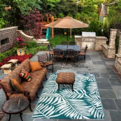 Homebase Outdoor Rug - Teal 160x230cm -Garden & Outdoor Store 13953336 1054989199457241