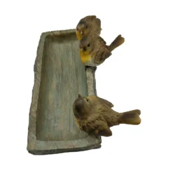 Homebase Wood Log Bird Bath With Birds -Garden & Outdoor Store 13955522 7495014596921816