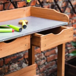 Garden Potting Bench With Two Drawers & Shelf 10 Garden Potting Bench With Two Drawers & Shelf -Garden & Outdoor Store 13967031 4255014369303266