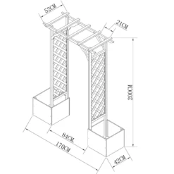 Homebase Wooden Garden Arched Trellis With Planters -Garden & Outdoor Store 13967032 2065060441143863