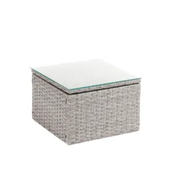 Alexandria Rattan Effect Garden Corner Sofa Set - Ash Grey -Garden & Outdoor Store 13971225 7715022704506515