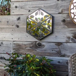 Hexagonal Laser Cut Outdoor Mirror 35cm - Black -Garden & Outdoor Store 13981007 7105005835377797