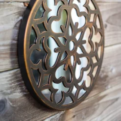 Round Laser Cut Outdoor Mirror 35cm - Bronze -Garden & Outdoor Store 13981008 1435005835489778