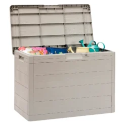 Toomax Garden Storage Box 160L - Warm Grey -Garden & Outdoor Store 13997480 1115004537171423