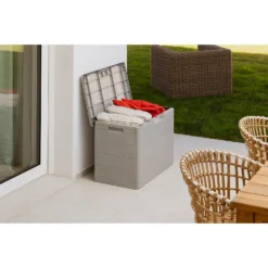 Toomax Garden Storage Box 160L - Warm Grey -Garden & Outdoor Store 13997480 1485004537275055