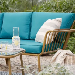 Omari Metal Garden Corner Sofa Set - Teal & Gold 14 Omari Metal Garden Corner Sofa Set - Teal & Gold -Garden & Outdoor Store 14005699 1825022704410191