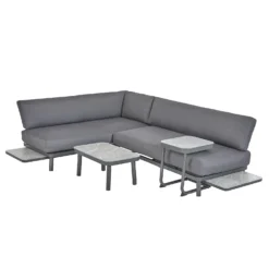 Heba Grey Metal Garden Corner Sofa Set -Garden & Outdoor Store 14005702 1465022704651529