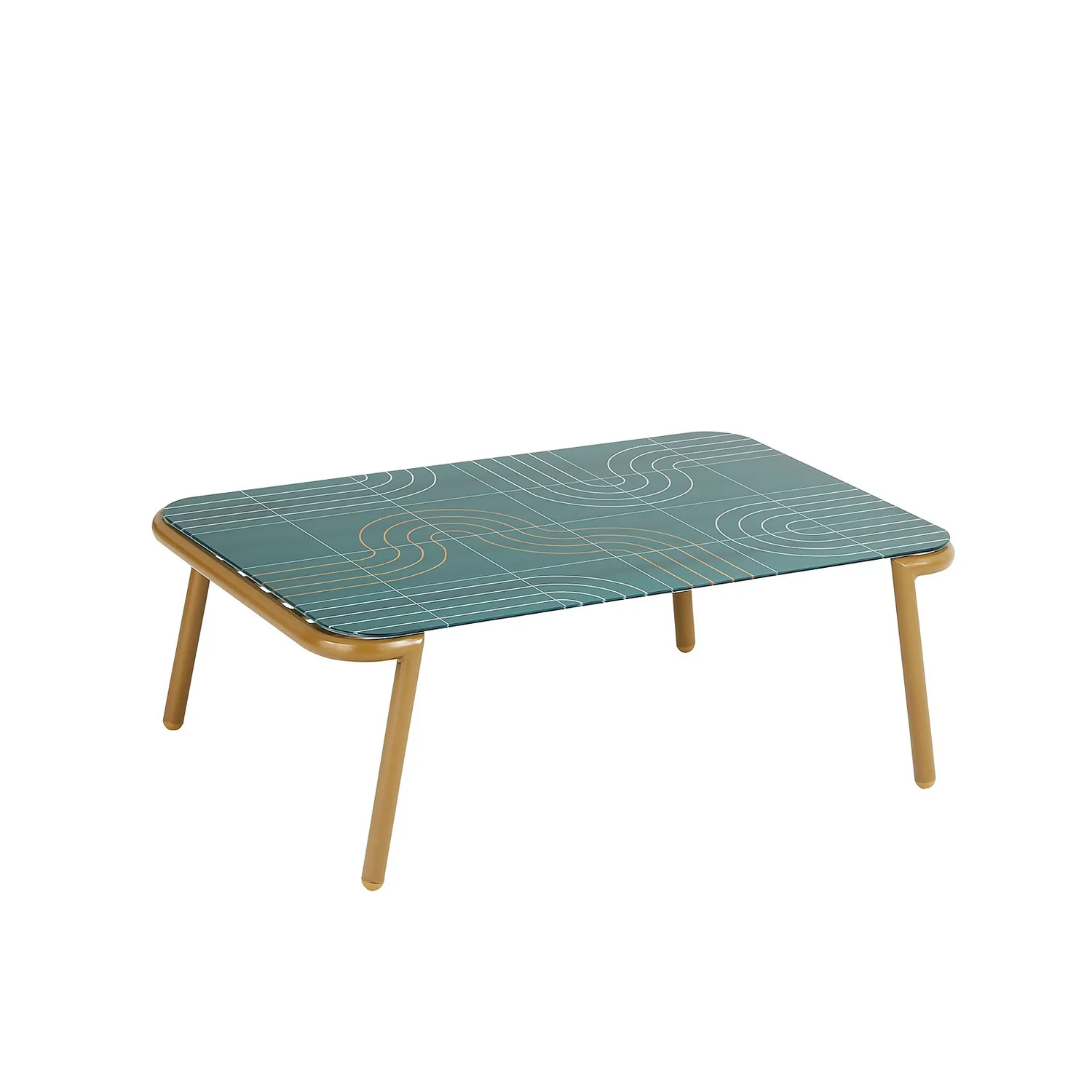 Omari Metal Garden Sofa Set - Teal & Gold 7 Omari Metal Garden Sofa Set - Teal & Gold - Image 7