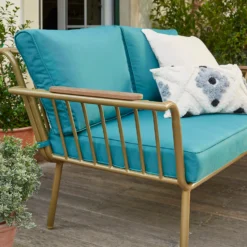 Omari Metal Garden Sofa Set - Teal & Gold 12 Omari Metal Garden Sofa Set - Teal & Gold -Garden & Outdoor Store 14005703 3075022638036340