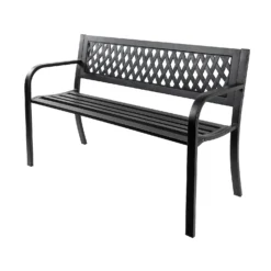 Black Steel Garden Bench -Garden & Outdoor Store 14005779 7435018249610474