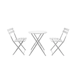 Millie Metal Bistro Set - Grey -Garden & Outdoor Store 14005781 2855018249611251