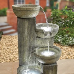 Stylish Fountain Ash Columns Water Feature With LEDs -Garden & Outdoor Store 14519359 4105047822611828