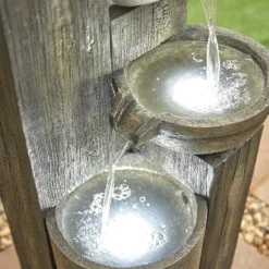 Stylish Fountain Ash Columns Water Feature With LEDs -Garden & Outdoor Store 14519359 9495047822654713