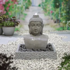 Stylish Fountain Lotus Buddha Water Feature With LEDs 6 Stylish Fountain Lotus Buddha Water Feature With LEDs -Garden & Outdoor Store 14519362 1725047822576716