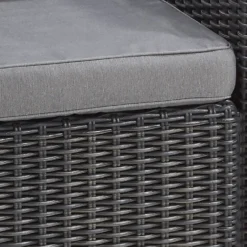 Keter California 2 Seater Outdoor Balcony Garden Furniture Chaise Lounge - Graphite With Grey Cushions -Garden & Outdoor Store 14539590 1905041802308038