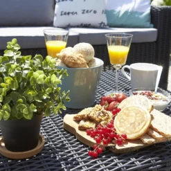 Keter California 5 Seater Outdoor Garden Furniture Sofa And Lounge Set - Graphite With Grey Cushions -Garden & Outdoor Store 14539594 1645041802399352