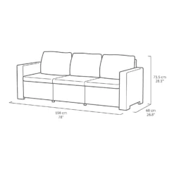 Keter California 5 Seater Outdoor Garden Furniture Sofa And Lounge Set - Graphite With Grey Cushions -Garden & Outdoor Store 14539594 1725041802489655