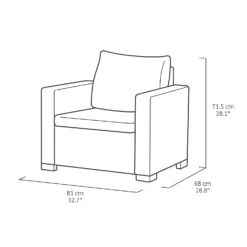 Keter California 5 Seater Outdoor Garden Furniture Sofa And Lounge Set - Graphite With Grey Cushions -Garden & Outdoor Store 14539594 1885041802509983